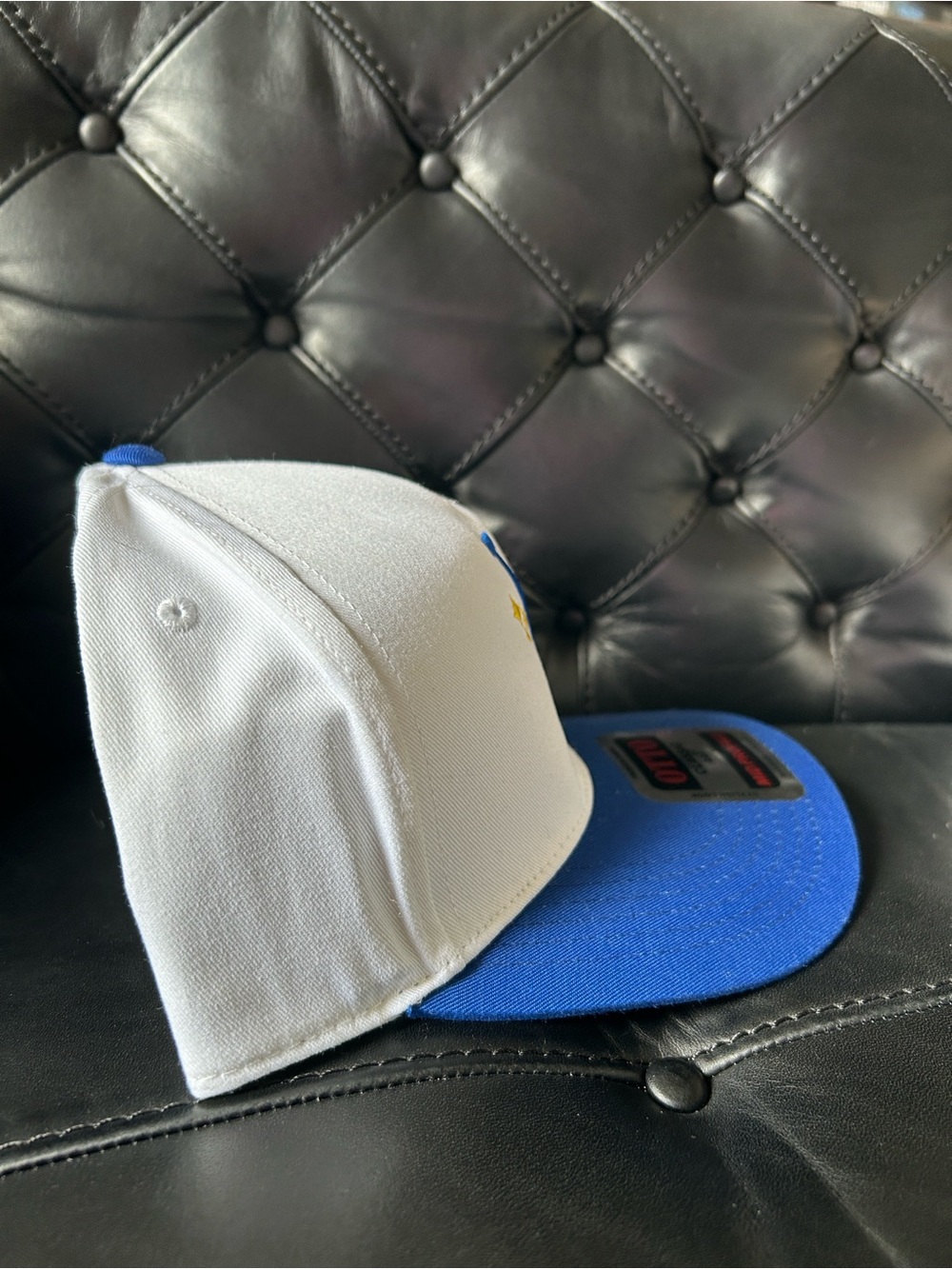 LA Dodgers Snapback Hat White Blue Gold Sparkle Embroidered OTTO Classic Fit Cap - Picture 5 of 8